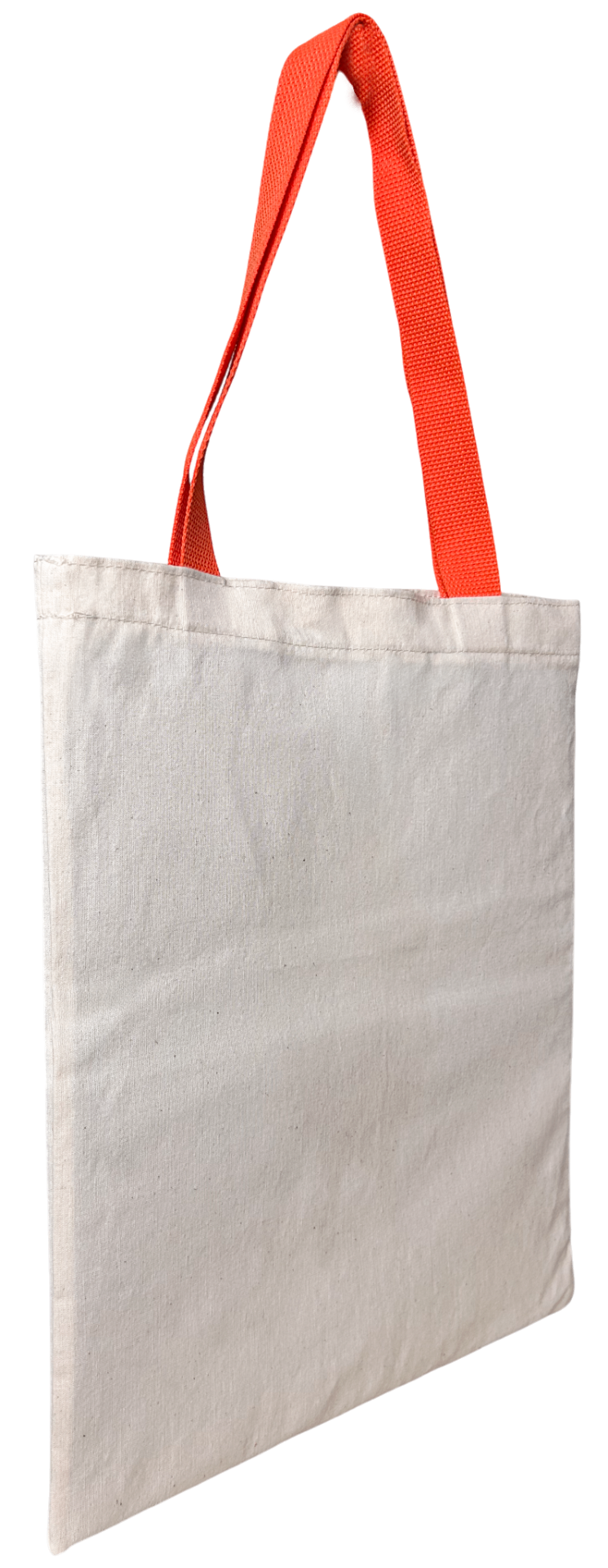 Sacola algodão cru com alça laranja